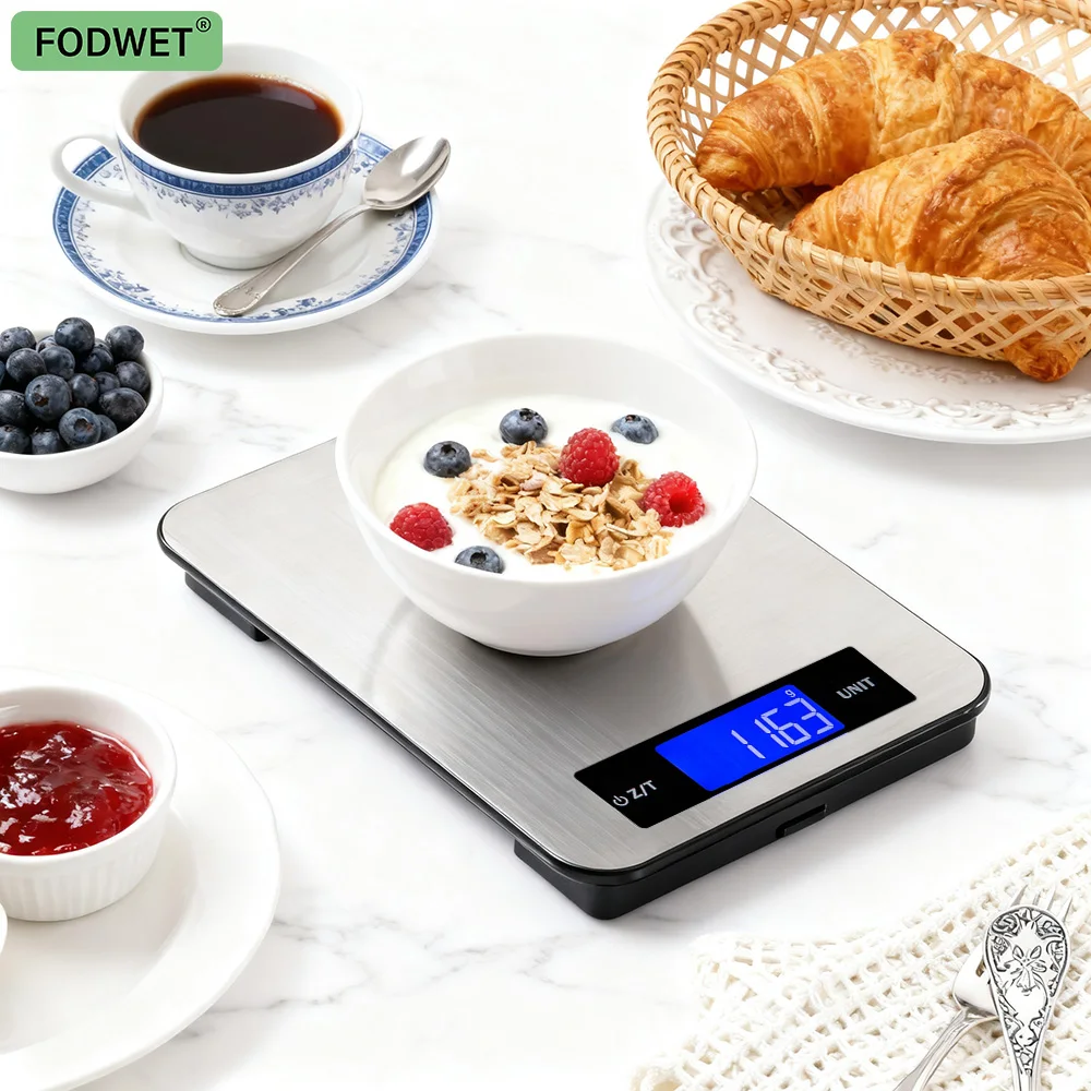 10kg /1G Digital Kitchen Scale for Cooking and Baking - Accurate Food Scale with Lcd Display, Stainless Steel Material, Gram and Ounce Units, Lightweight and Compact, Easy to Clean, Battery Powered (Aaa Batteries Not Included), Food Preparation |   Fashion Design |   Durable Kitchen Tools, Kitchen Accessories