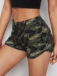 Summer Women's New Casual Camouflage Printed Sports Shorts Camouflage Lace Up Fashionable Casual Shorts