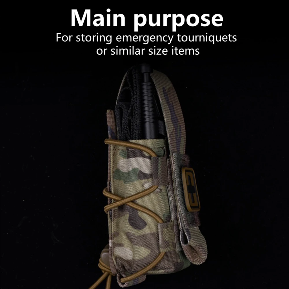 Bolsa de torniquete Universal táctica, soporte de torniquete MOLLE, equipo de supervivencia, bolsa de almacenamiento de artículos de primeros auxilios para acampar al aire libre