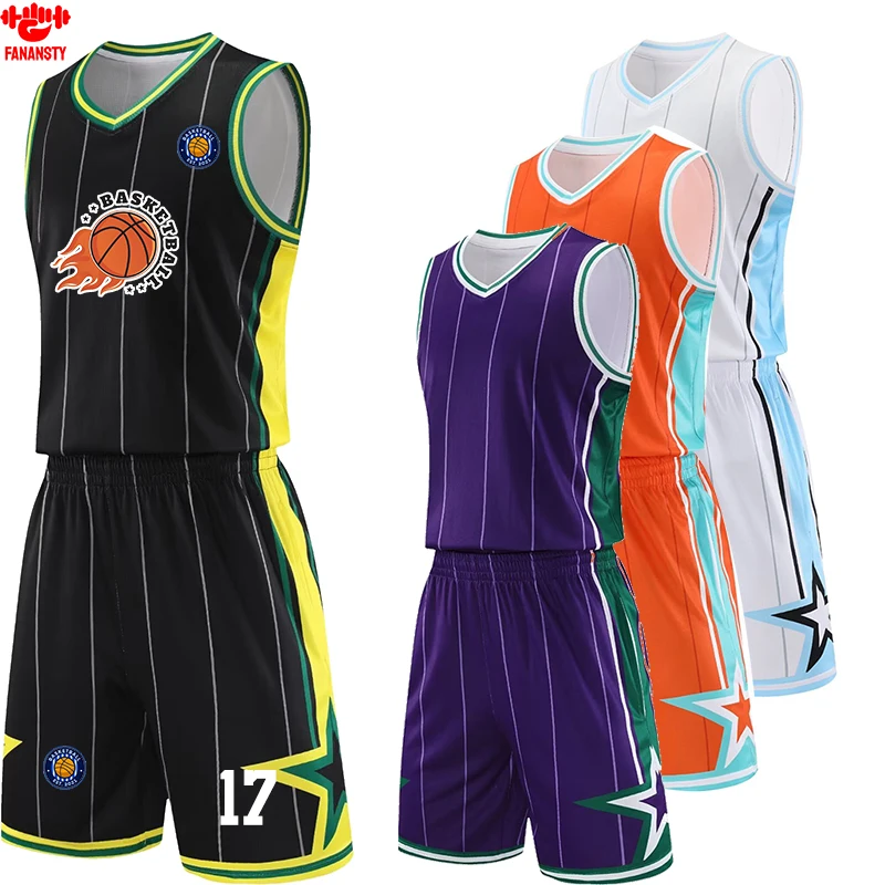 

24/25 Season Shirt Shorts Sports Clothes Men/Kids Basketball Match Training Jersey Sets Custom Sleeveless Breathable Quick-dry