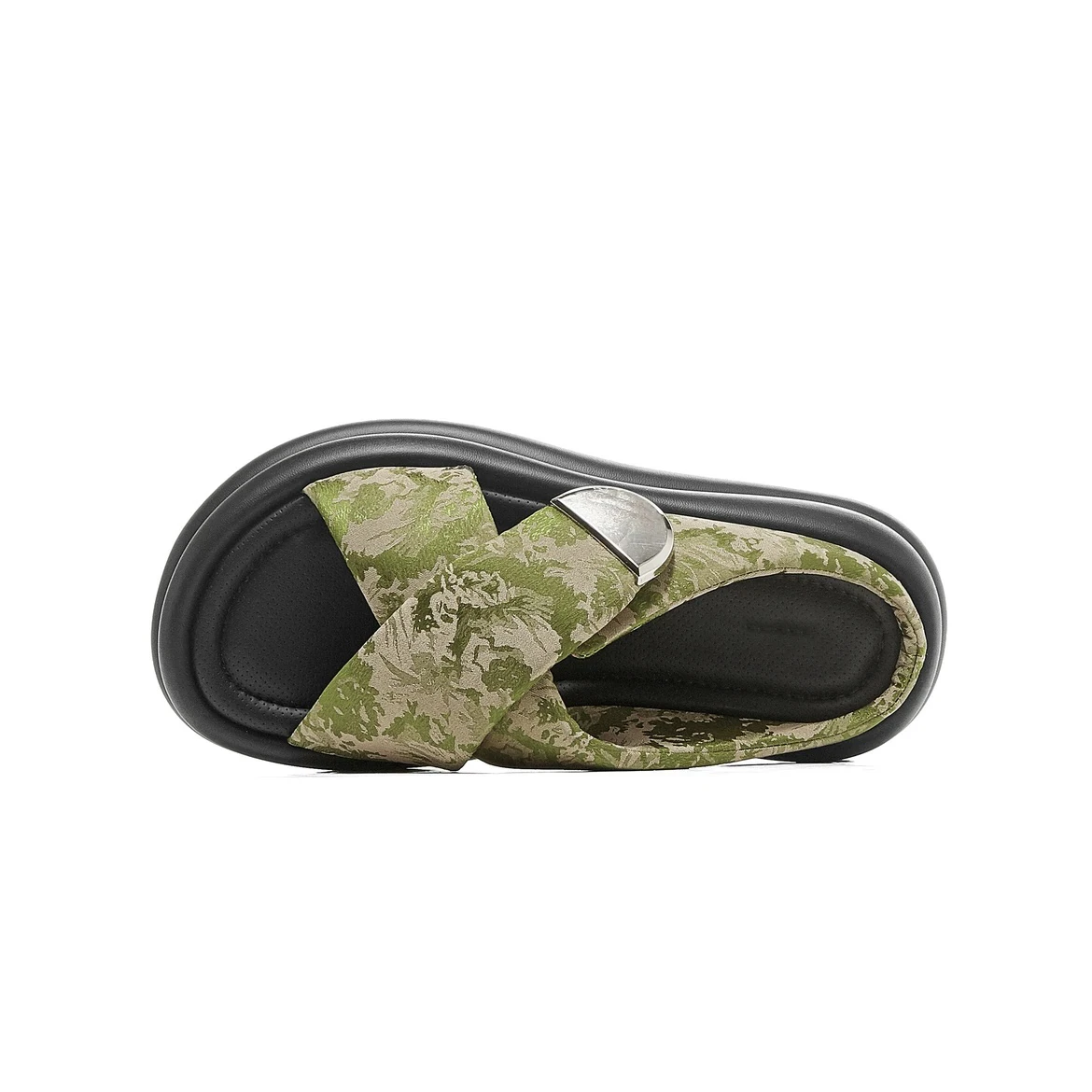PARIS FASHION WEEK modello ricamato a mano piatto 5cm pantofole regolabili più alte in pelle estate lusso donna Slip-on sandalo