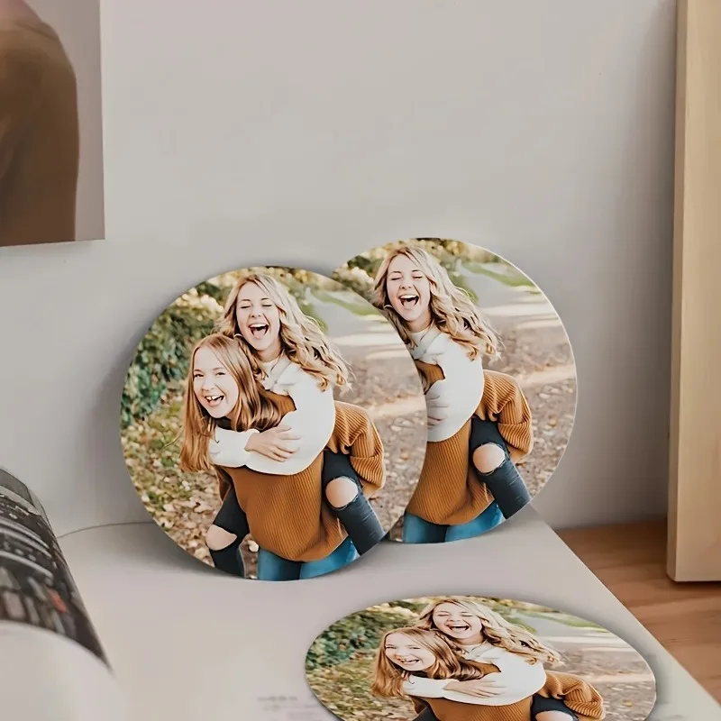 Custom Acrylic Photo Coasters – Personalized Photo Drink Coasters; Waterproof, Scratch-Resistant, and Unique Tabletop Decor