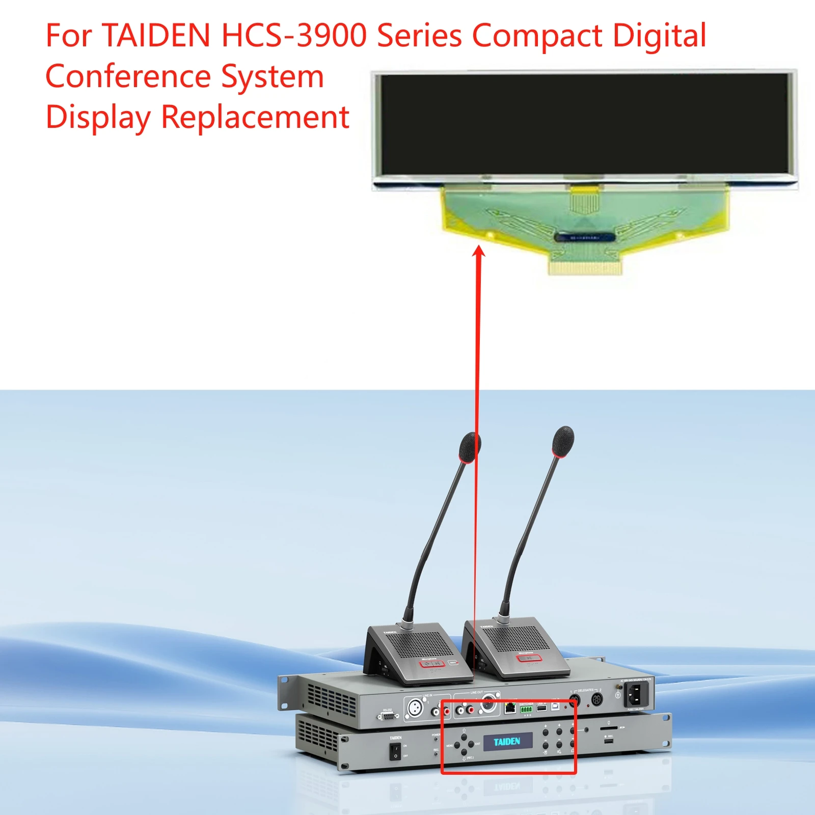 New 256x64 Oled Display for HCS-3900 Series Compact Digital Conference System Screen Replacement