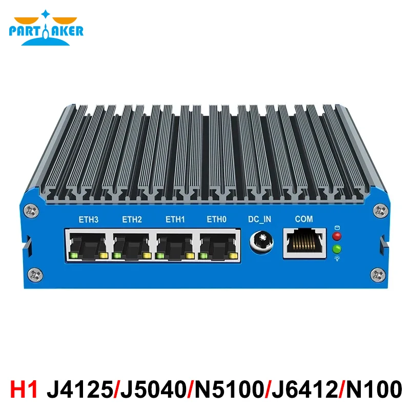 Fanless Mini PC 4 Intel 2.5G LAN Celeron J4125 J5040 N5100 J6412 N100 Router Mini Server ESXI HD-MI pfSense Firewall alat