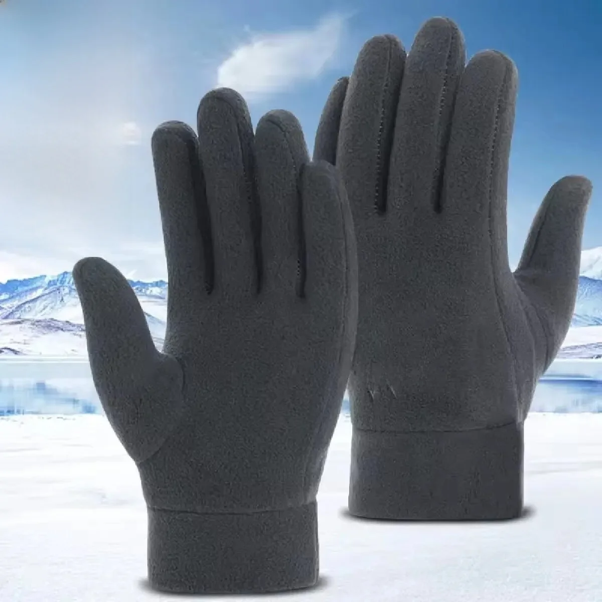 AliExpress NONE Mens Winter Gloves Thicken Thermal Warm Fleece Full Finger Gloves Cold Resistance Windproof Outdoor Skiing Cycling Mittens Women
