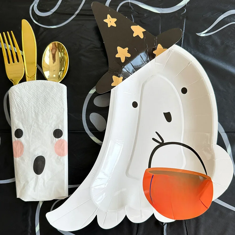 Assiette Fantôme Chauve-Souris et Poulet, Fournitures de Décoration pour ixd'Anniversaire d'Halloween