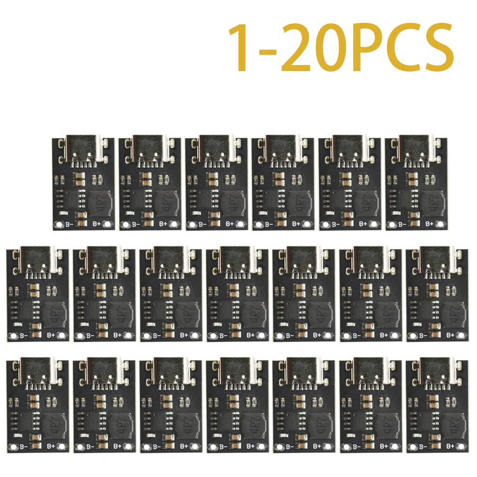 1-20PCS LiFePO4 1S 3.6V 2.4A Charging Module with Type-C Input for 3.2V Phosphate Battery Only