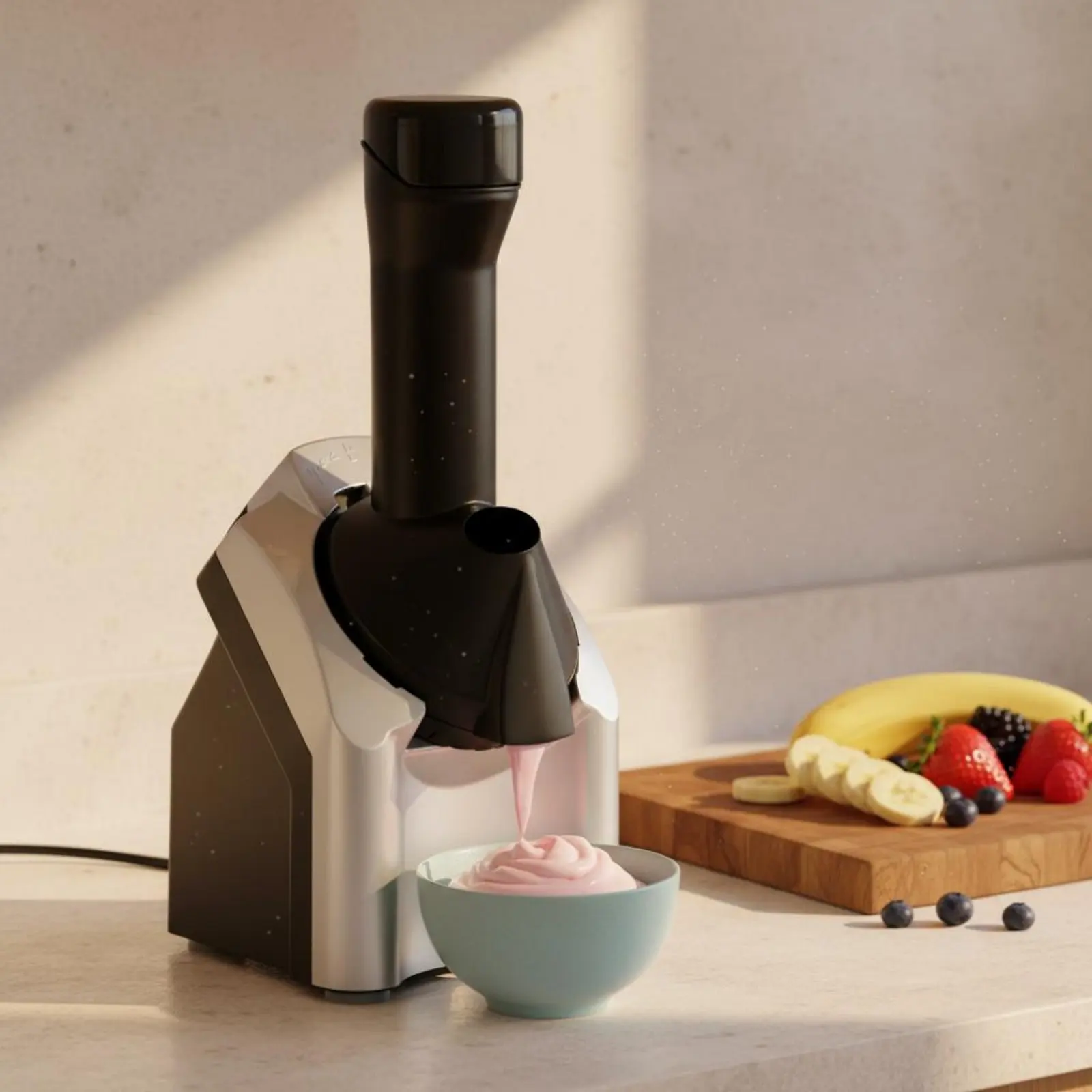 Automatic Ice Cream Maker Household Electric Dessert Machine for Frozen Yogurt Gelato Sorbet Easy Clean BPA Free for Kid Home