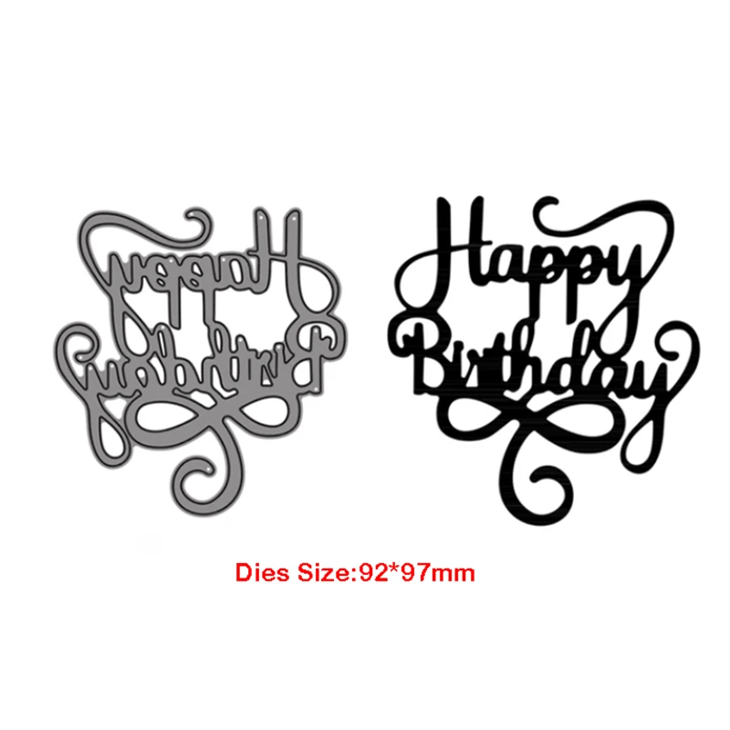 New Arrival Metal Various Happy Birthday Phrase Word Letter Cutting Dies for 2023 Scrapbooking Sentences Card Making Stencils