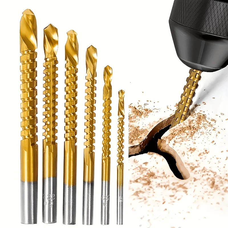 Heavy Duty Titanium Twist Drill Bit HSS Steel With Saw Teeth For Wood Metal Plastic Cutting Drilling Tool
