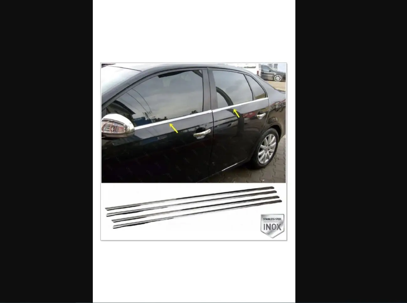 For Volkswagen Vw Jetta Chrome Window Streamer 4 Pcs. 2005-2011 S. Steel - Chromium Styling Deflector Radio Battery Tires Wings