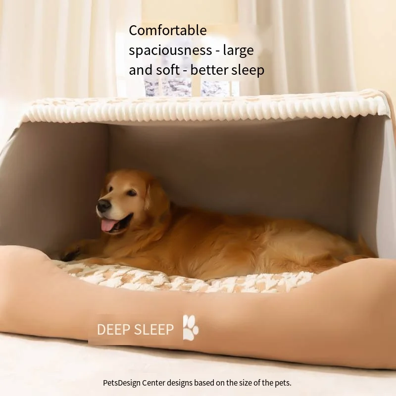 XL code Dog Bed Warm Quilted Pet Bed for Dogs and Cats Cozy Winter Sleeping Nest Washable Pet Cushion for Golden Retriever