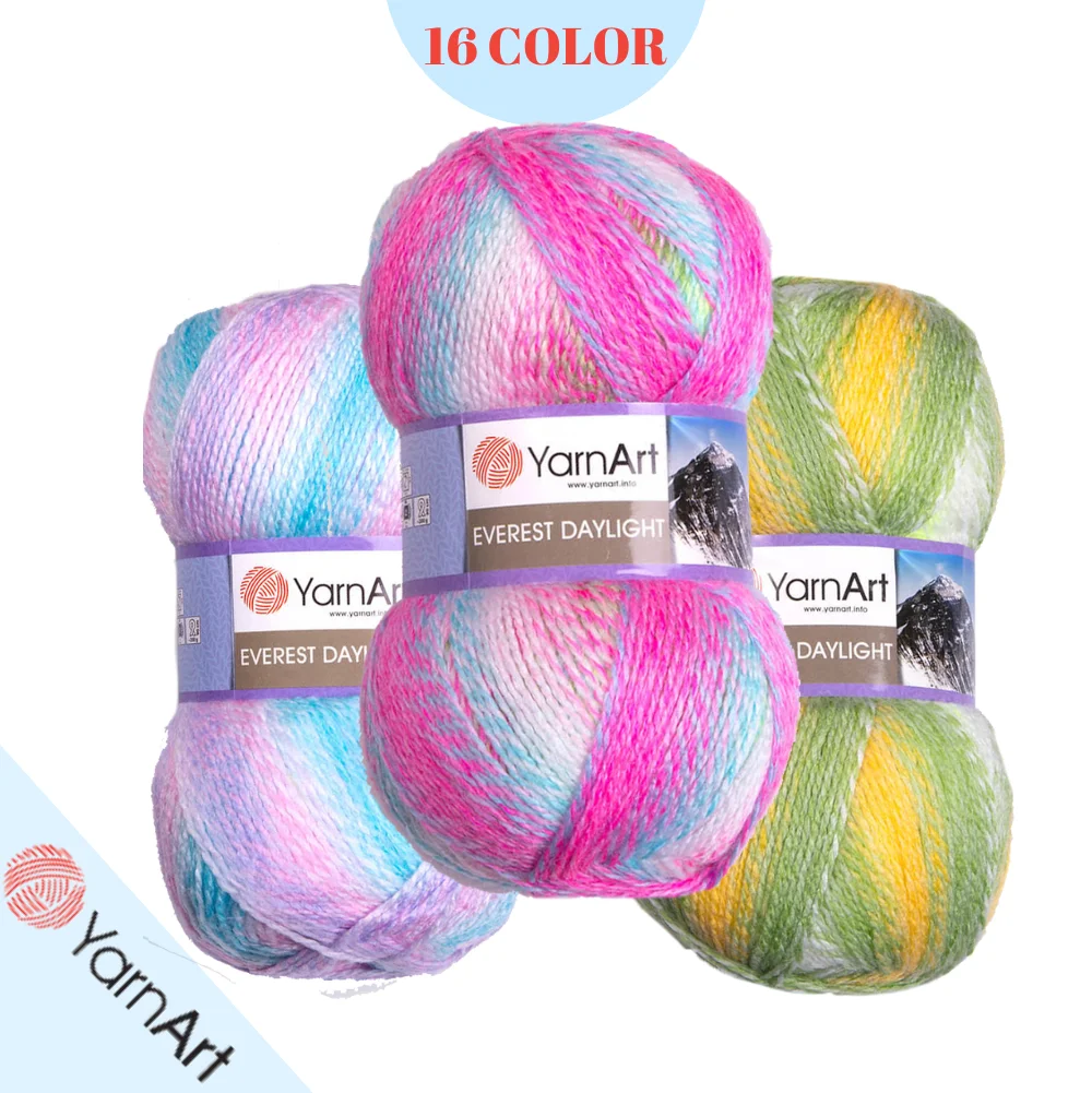 

YarnArt Everest Daylight Yarn - 16 Color Options - 610 Meters(200gr) - Acrylic - Cardigan - Sweater - Beret - Scarf - Poncho - Vests - Thin - Soft - Accessory - DIY -MADE IN TURKEY