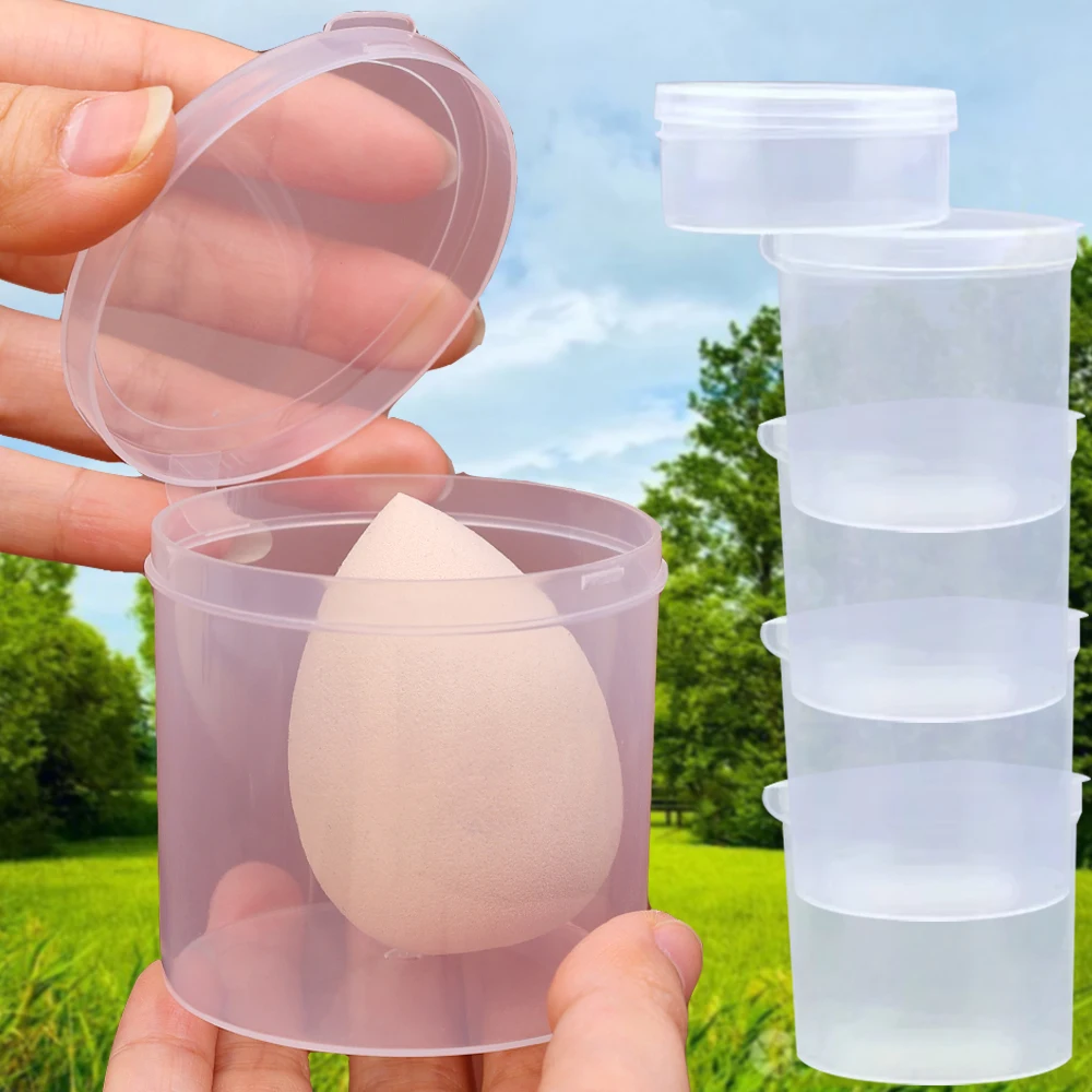 Transparent Powder Puff Beauty Egg Storage Box Safe PP Material Multifunctional Cosmetic Storage Box Waterproof Dustproof Box