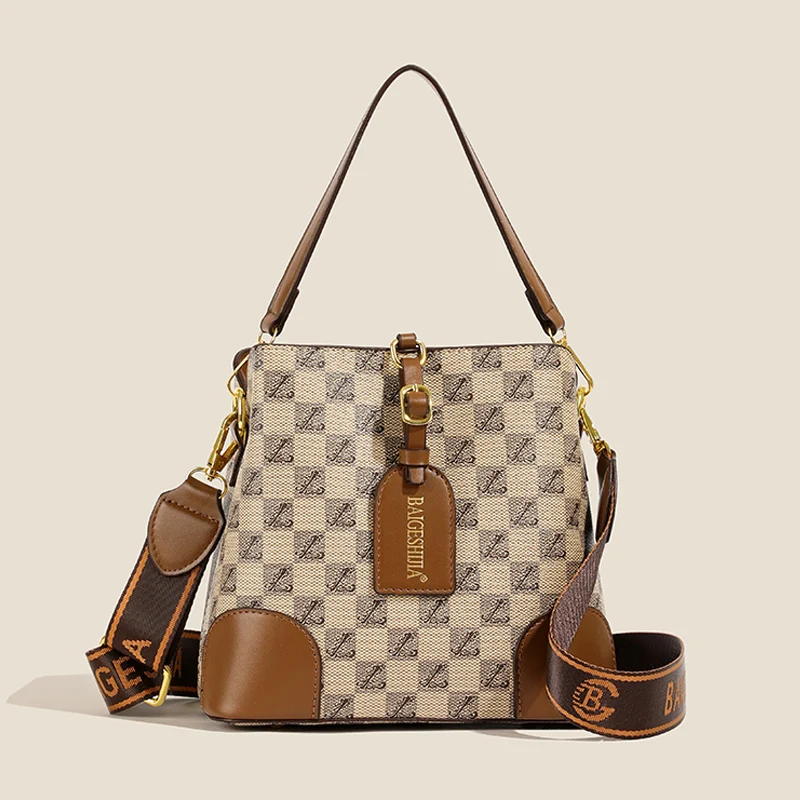 

Designer Shoulder Bag for Women Checkered Pattern Handbag Casual Tote Ladies PU Leather Crossbody Bag bolsa feminina stylish lar