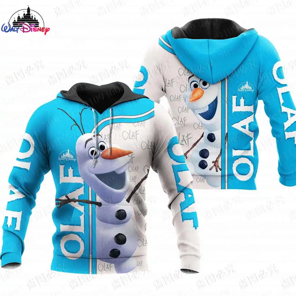 Olaf Frozen cartoon Christmas men women 3D Print High quality Fleece Zipper/ Hoodies parent-child clothing Pullover Tops