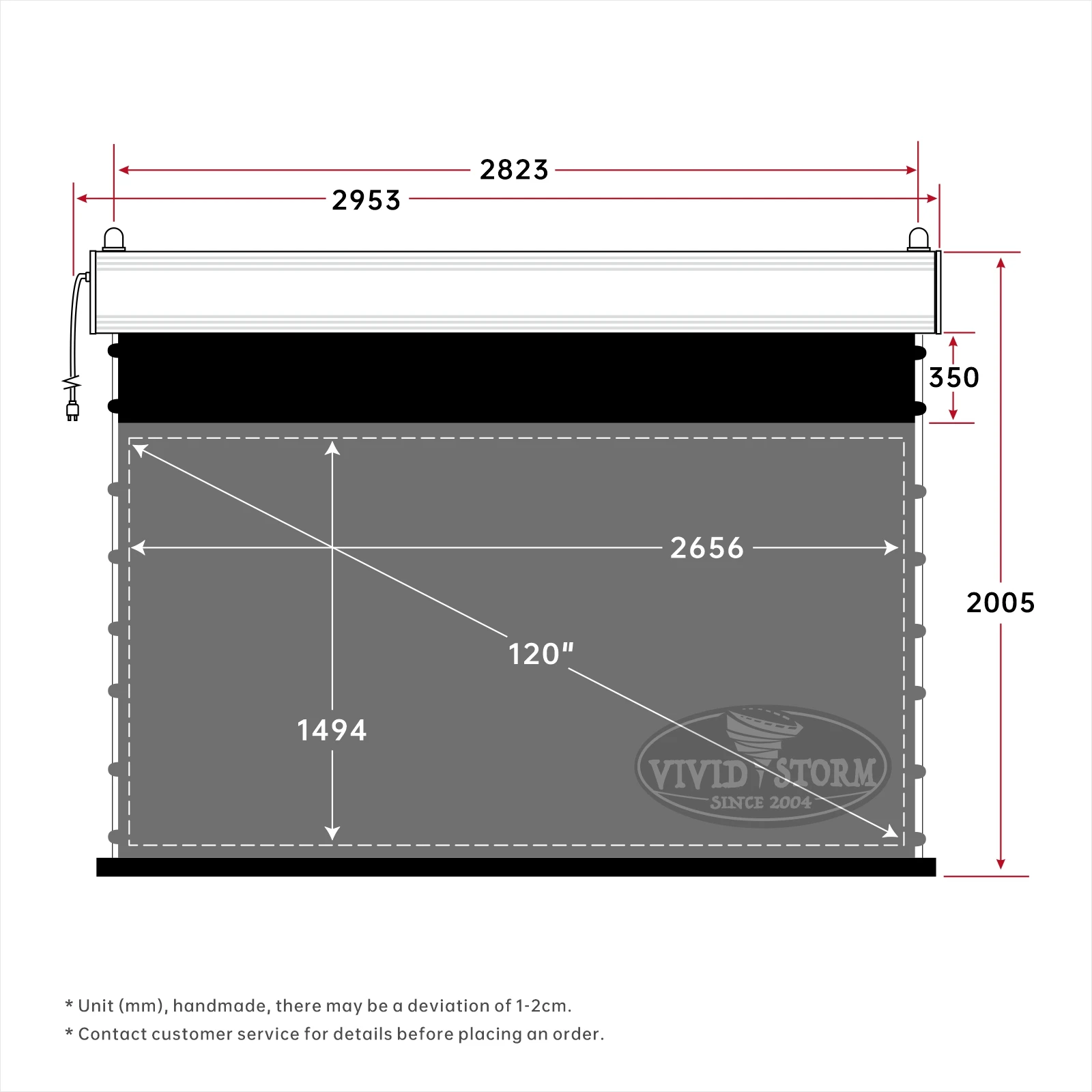 Imagem -06 - Vividstorm-pro Slimline Motorizado Drop Down Screen Projetor Ust Luz Ambiente Rejeitando 4k Teto Clr 120