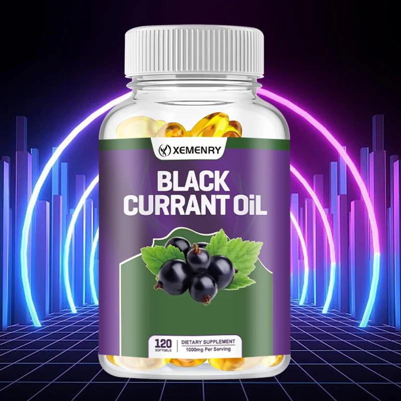 Black Currant Oil Supplement - Hair and Skin Health, Boosts Immunity, Antioxidant - 120 Capsules