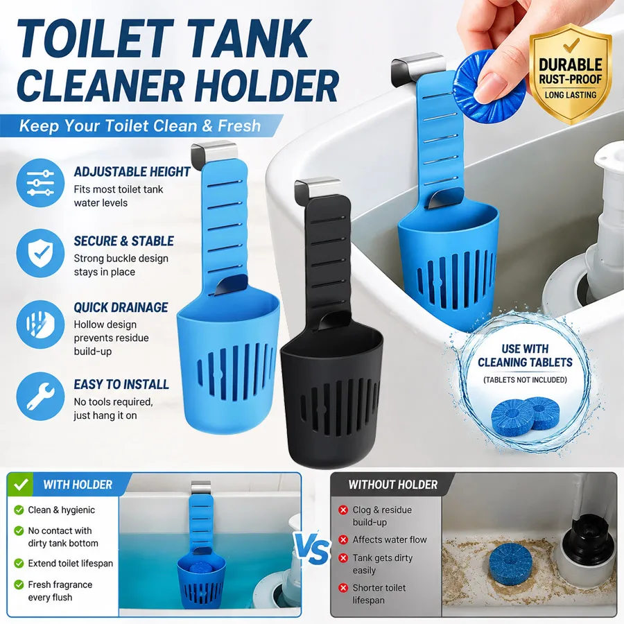 2/1pcs Silicone Toilet Tank Tablet Holder Versatile Toilet Bowl Hanging Cleaner and Deodorizer Hanger