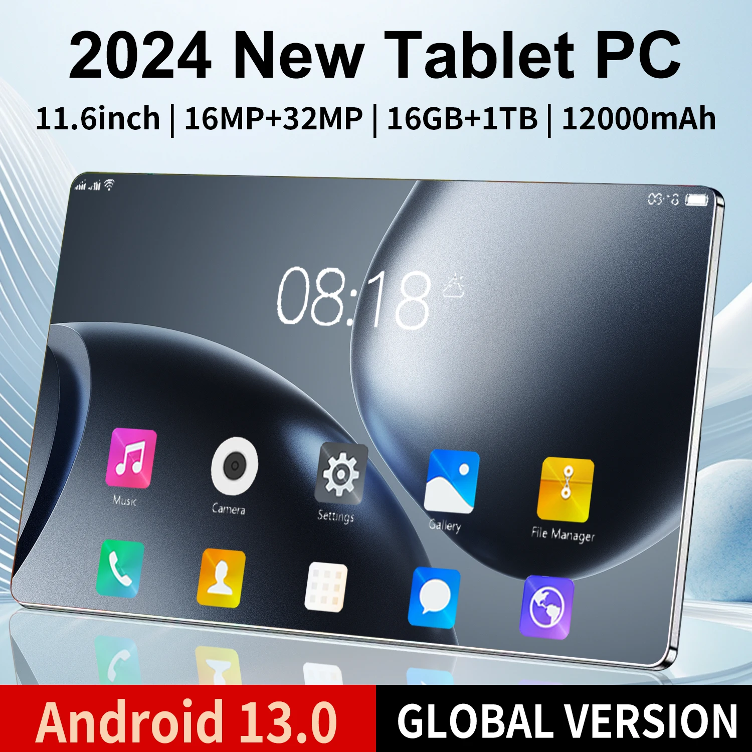 2024 5G New Global Version 11.6 Inch Tablet Android 16GB RAM 1TB ROM Android 13.0 MTK6797 12000mAh Network Bluetooth WIFI tablet