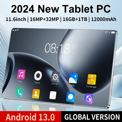 Tableta 5G de 2025 pulgadas, Tablet con Android 11,6, 16GB de RAM, 1TB de ROM, MTK6797, 13,0 mAh, red, Bluetooth, WIFI, Nueva Versión Global, 12000