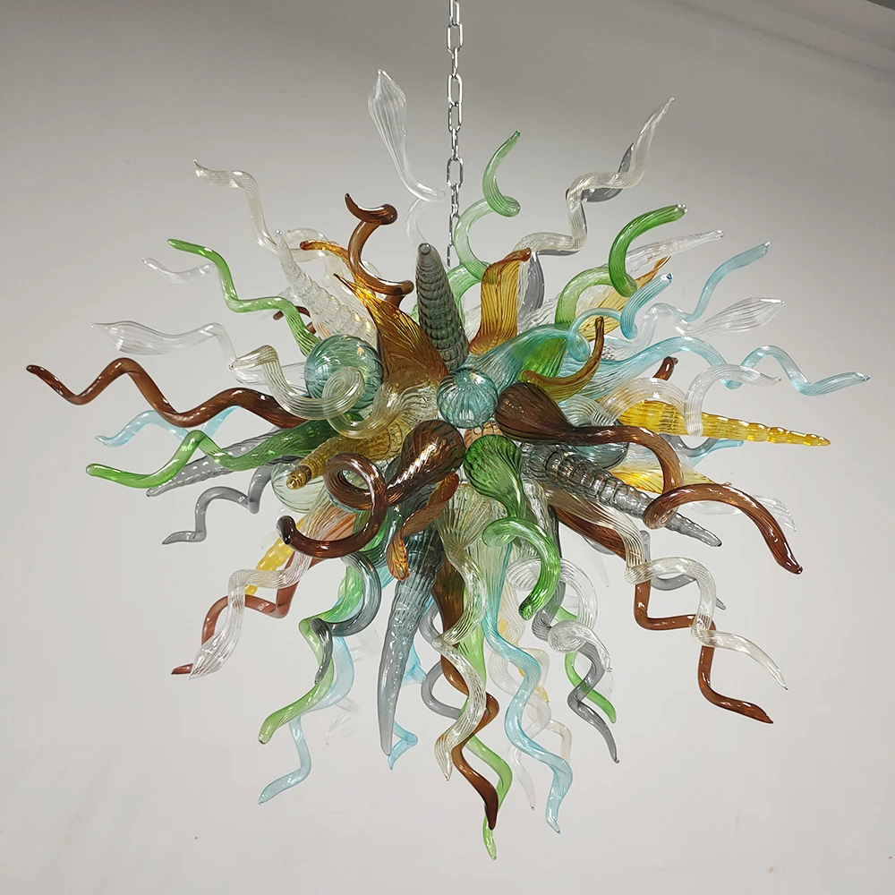 Spring Art Decor Chandeliers Chihuly Style Hand Blown Glass ChandelierLight Fixtures for Home Living Room Kitchen Bedroom