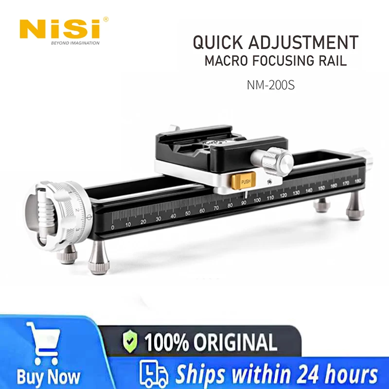 NiSi NM-200S Macro Focusing Rail, Precision Focus Slider FOR Macro Shooting, Arca-Swiss Compatible Quick Release Plate