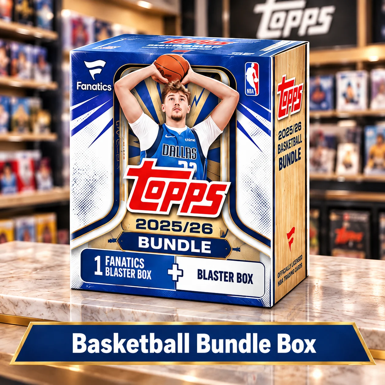 2025-26 Topps Basketball Fanatics Blaster Box With 2025-26 Topps Basketball Blaster Box, 168 Cards NBA Basketball Trading Cards Bundle, Look for 5 Base Parallels, 6 Inserts And 4 1980-81 Topps Inserts on Average, Chase Exclusive Memorabilia Redemption