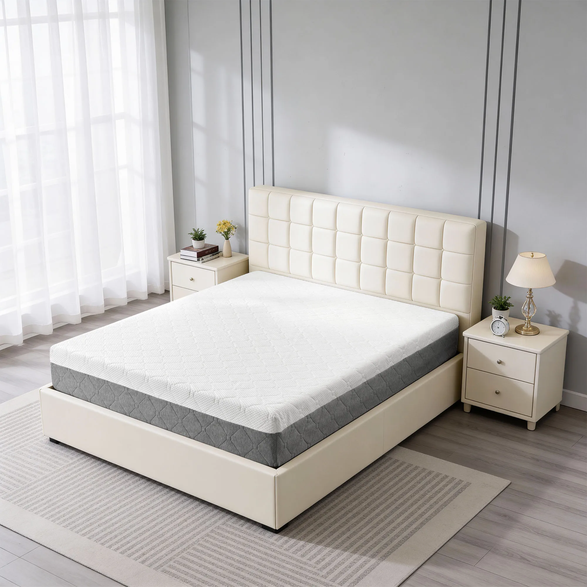 5/6/8/10/12 Inch Medium Firm Mattress, Cool Gel Memory Foam Bed Mattress for Pressure Relief & Comfort Sleep, CertiPUR-US Certif
