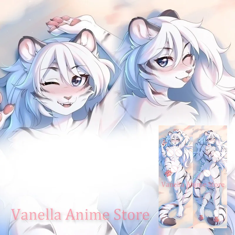 

Dakimakura White Tiger Anime Double-Sided Print Body Pillow Cover Life-Size Pillowcase Gifts