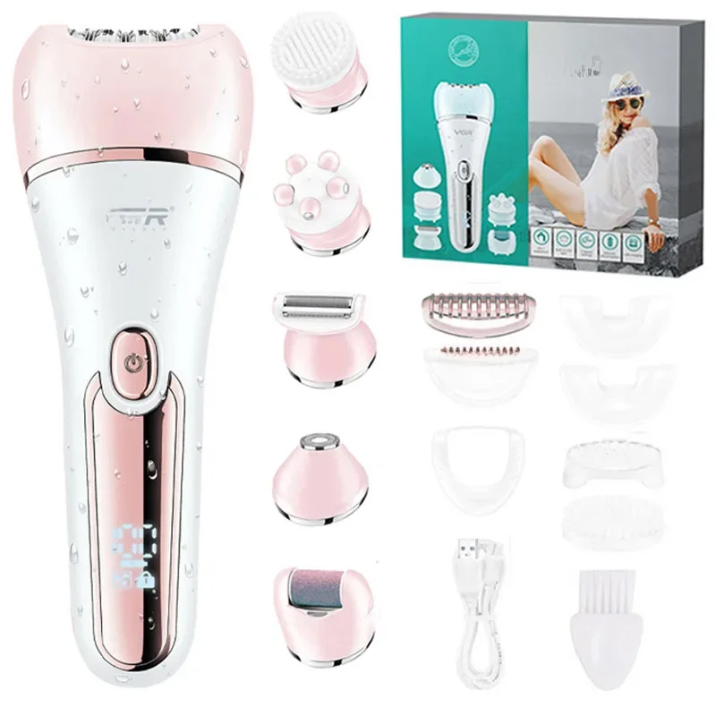 Originele VGR Elektrische Vrouwen Epilator Vrouwelijke Scheerapparaat Been Lichaam Ontharing Lip Kin Ontharingscrème Dame Bikini Trimmer Gezichtshaar Re - afbeelding 2