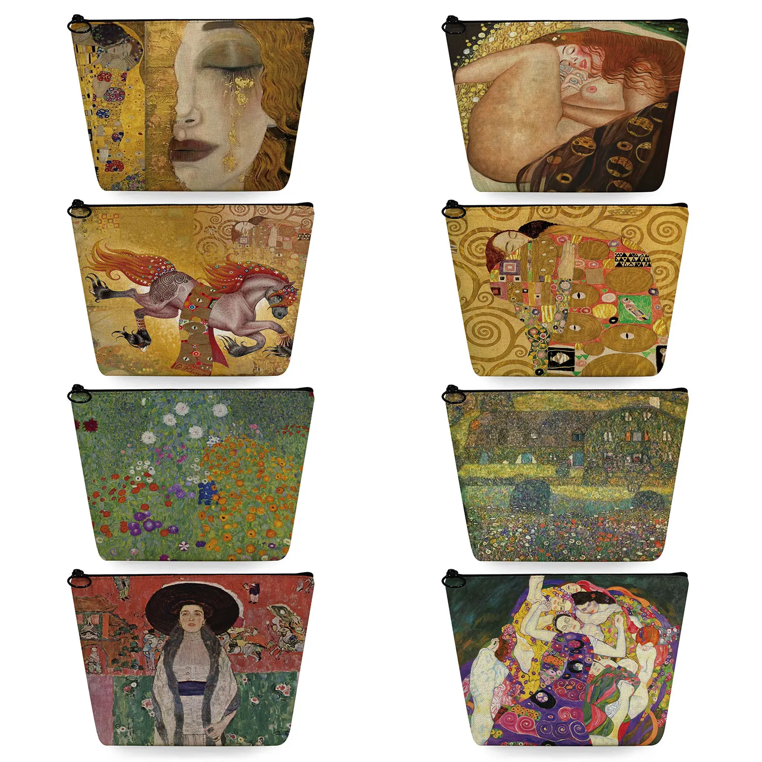 Pencil Cases Travel Organizer Cosmetic Bags For Women Fashion Gift Customized Makeup Bag Gustav Klimt Ladies Oil Painting Tears