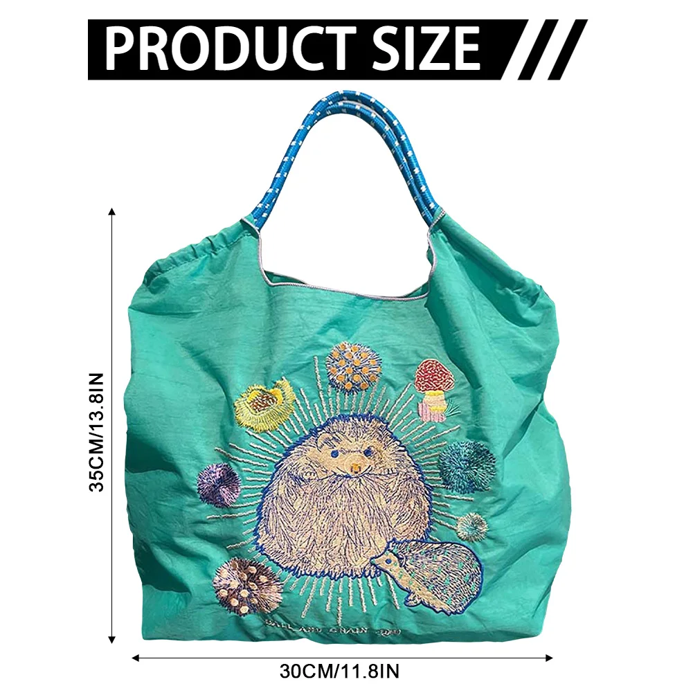 Reusable Grocery Bag, Foldable Eco-Friendly Shopping Bags, Lightweight Washable Ripstop Nylon Large Tote Bag