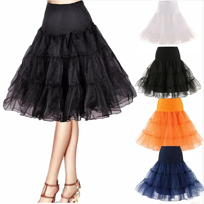 Puffy court Organza Halloween femmes Crinoline Vintage jupon de mariée pour soirée de mariage Cosplay sous-jupe Rockabilly Tutu