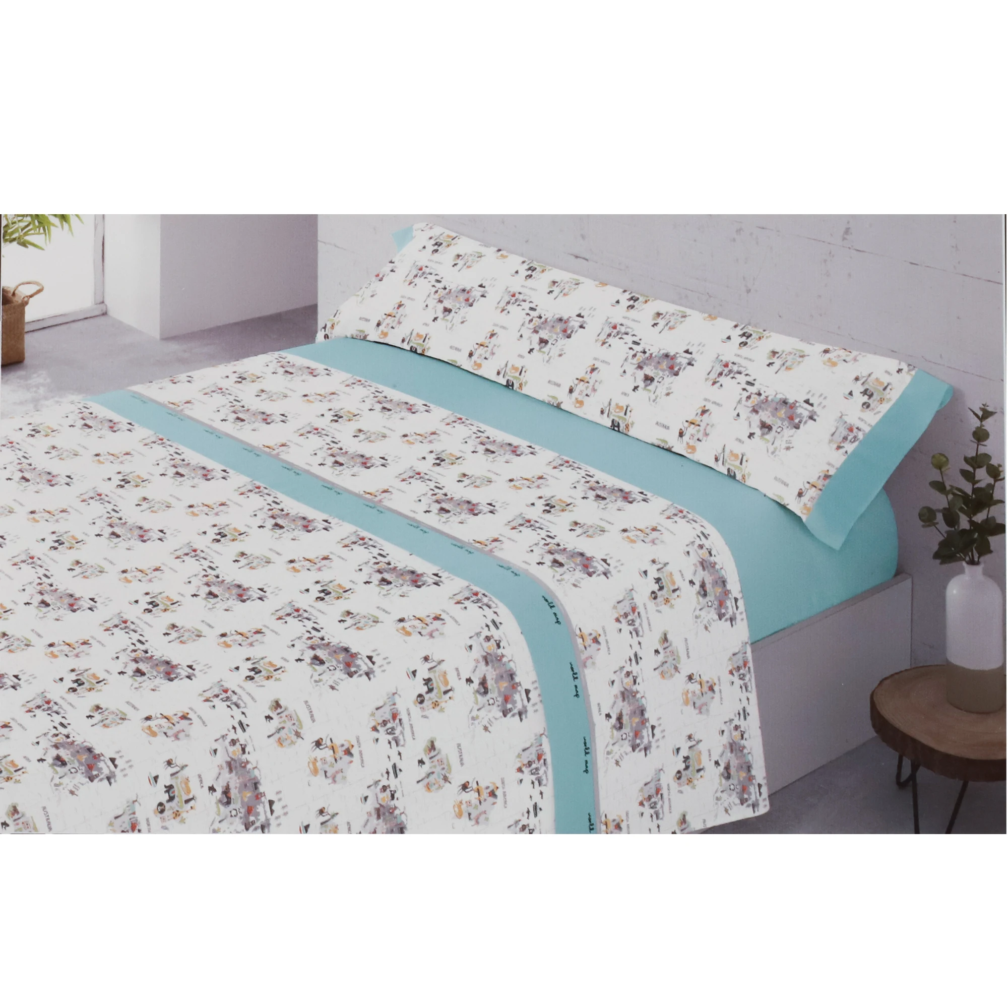 Juego de Sábanas Infantiles Cama 90x190/200 cm – 3 Piezas (Encimera + Bajera Ajustable + Funda de Almohada) –