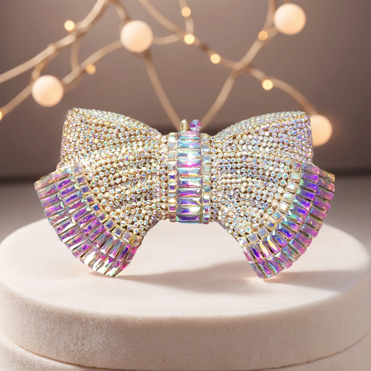 

Sparkling Bow Rhinestone Evening Bag for Women Trendy Crystal Clutch Bag Wedding Party Purse Handbag for Prom Dating