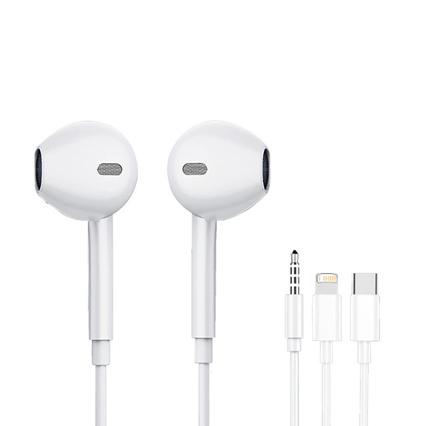 Auricolari cablati originali per iPhone 16/15/14/13/12/11 Pro Max 7/8Plus XR/XS/X Auricolari in-ear per iPad Lightning USB-C Auricolare da 3,5 mm