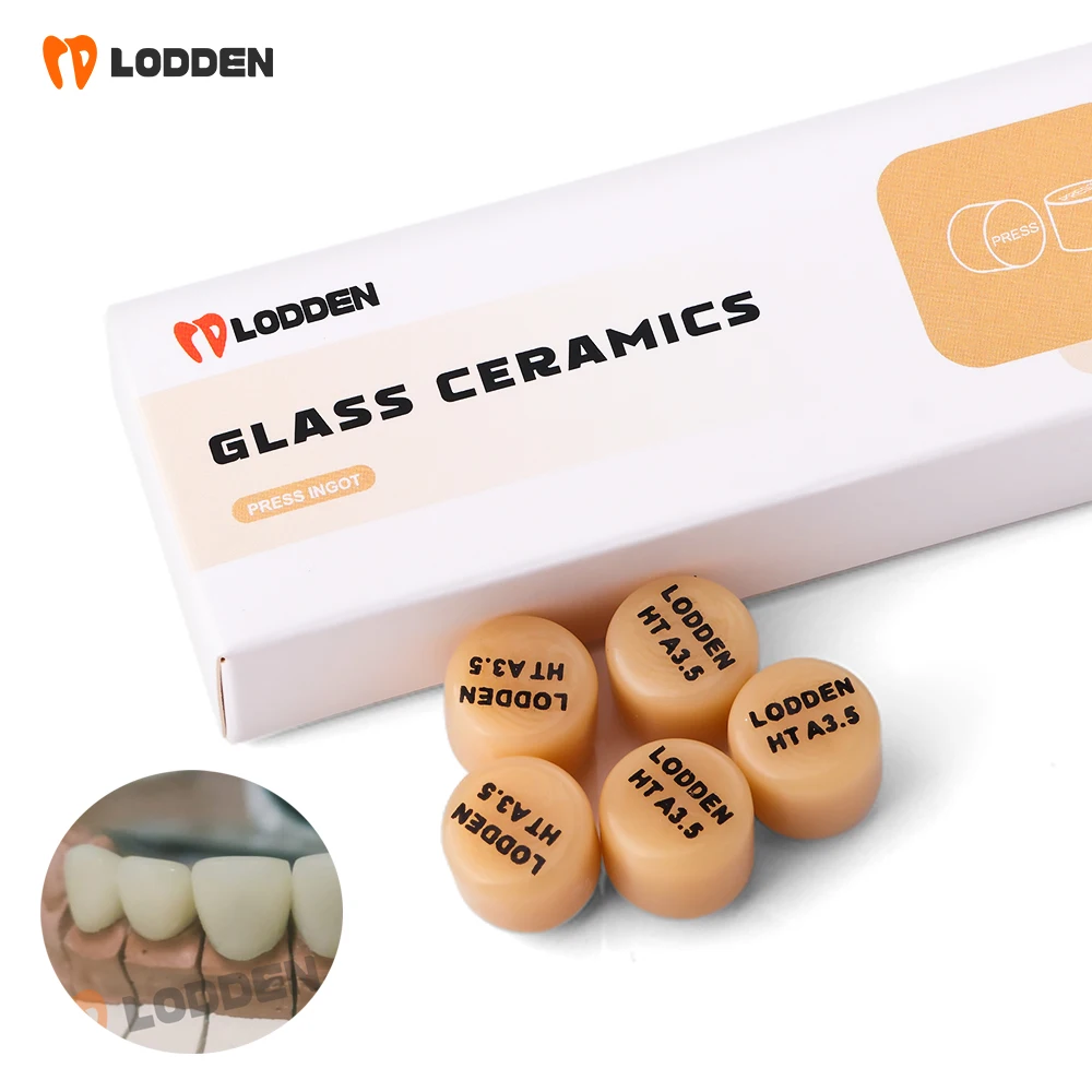 

5PCS Dental Press Ingots Lithium Disilicate HT/LT Glass Ceramic Press Ingot for Veneer/Crown Dental Lab Materials