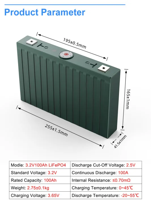 LEADESS 3.2V 100ah LiFepo4 lithium battery LFP Rechargeable battery for Solar Energy Storage Electric Vehicle RV Power Supply