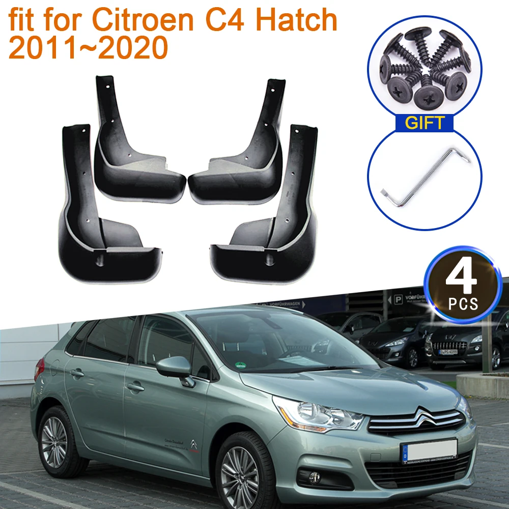 Mudguard for Citroen C4 Hatchback 2011~2020 Accessories 2014 2013 2012 Mudflap Fenders Splash Guards Front Rear Wheel Car Stying