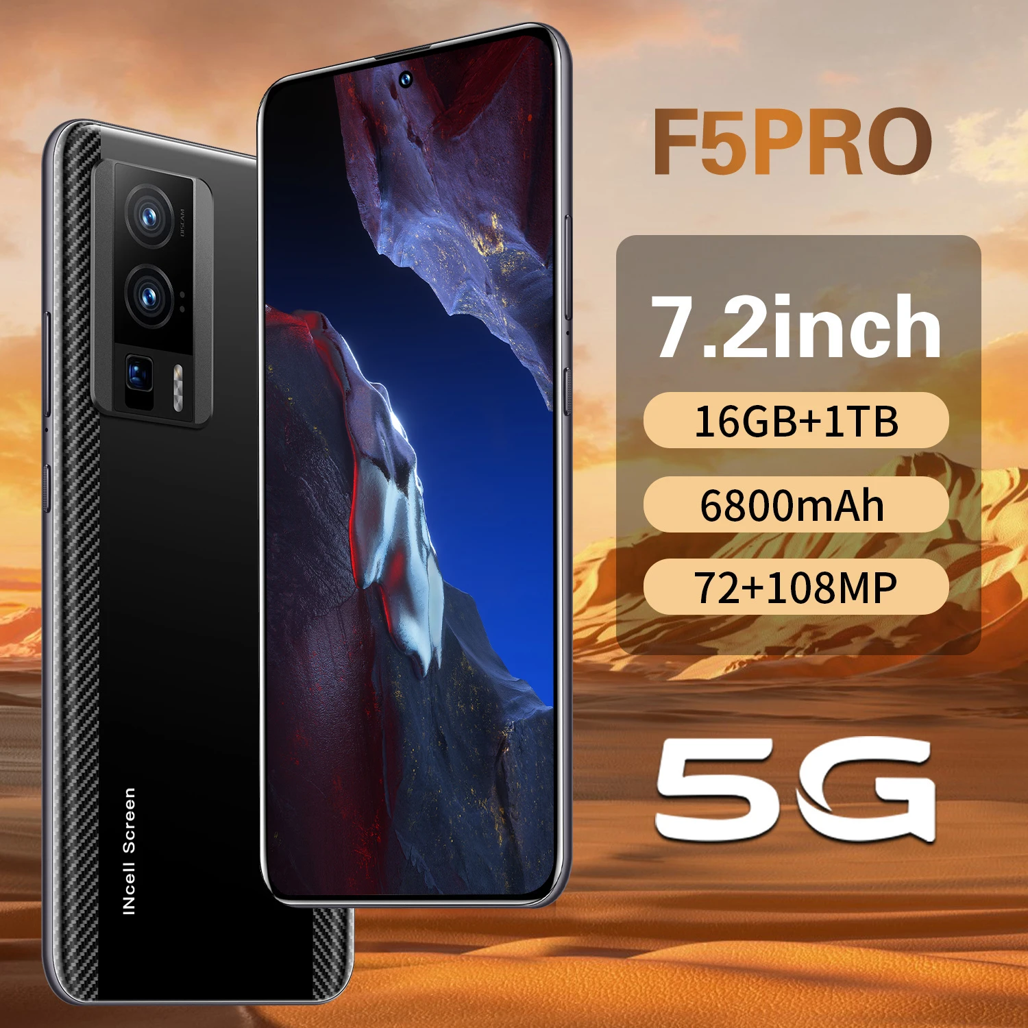 

2025 F5 Pro 7.2HD Android13 Global Edition Original Smart Dual Card 6800mAh Battery