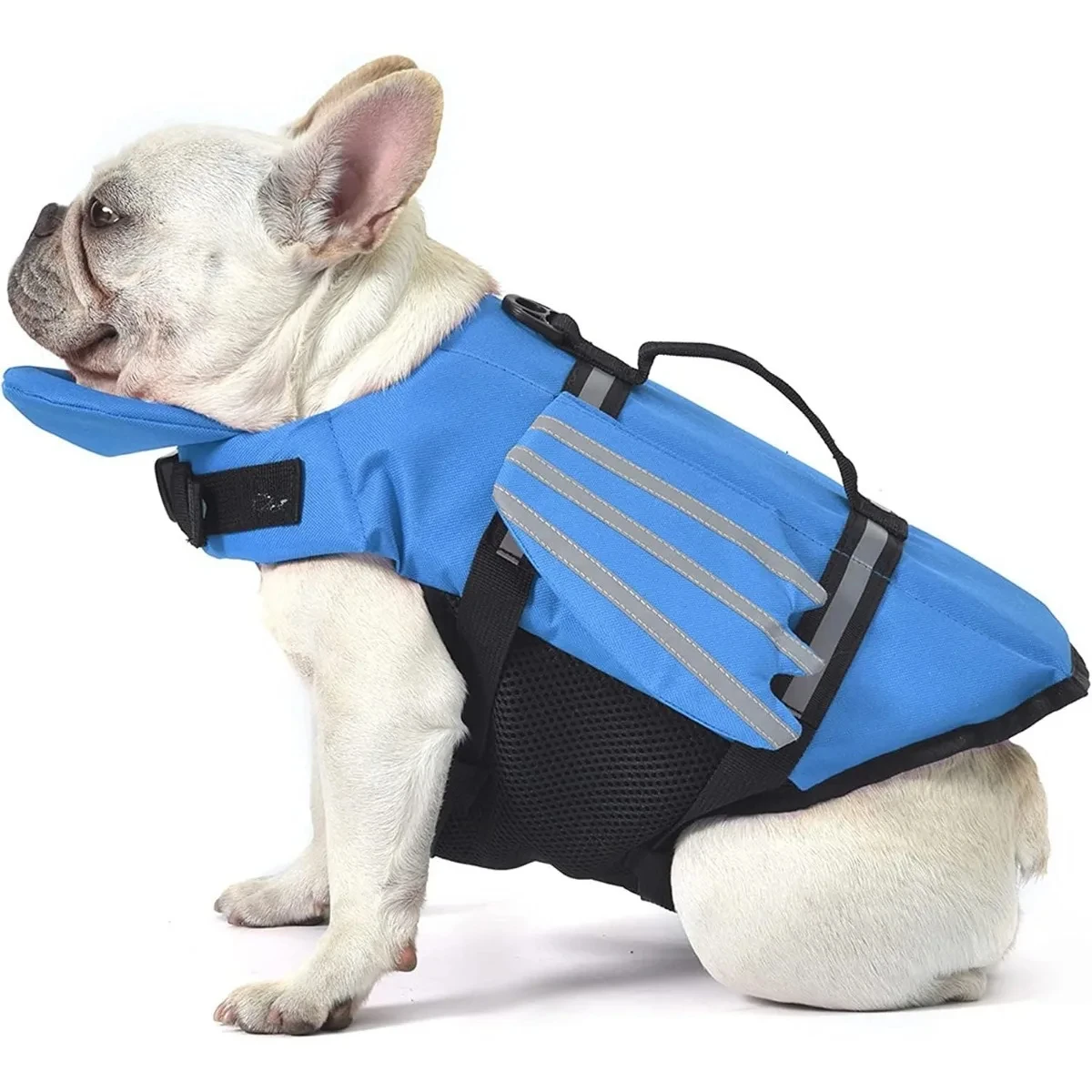 Chaleco Salvavidas para Perros con Flotador en la Barbilla, Transpirable, Ajustable, con Reflectante y Asa de Rescate para la Mayoría de los Tamaños de Perros