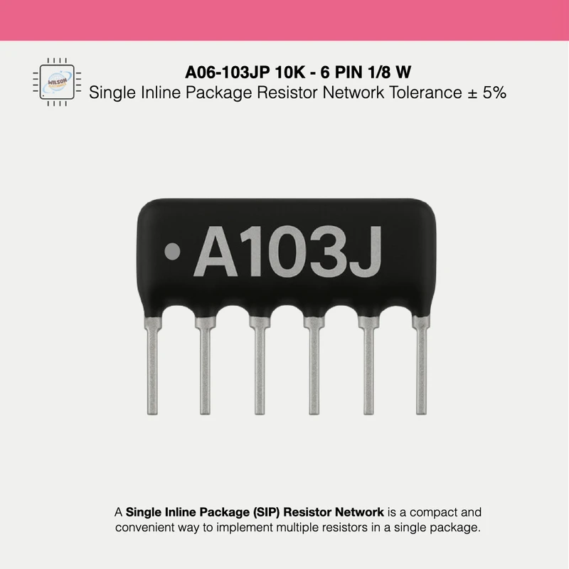 

10PCS/ Lot NEW A06-103JP 10K - 6 PIN 1/8 W Single Inline Package Resistor Network Tolerance ± 5%