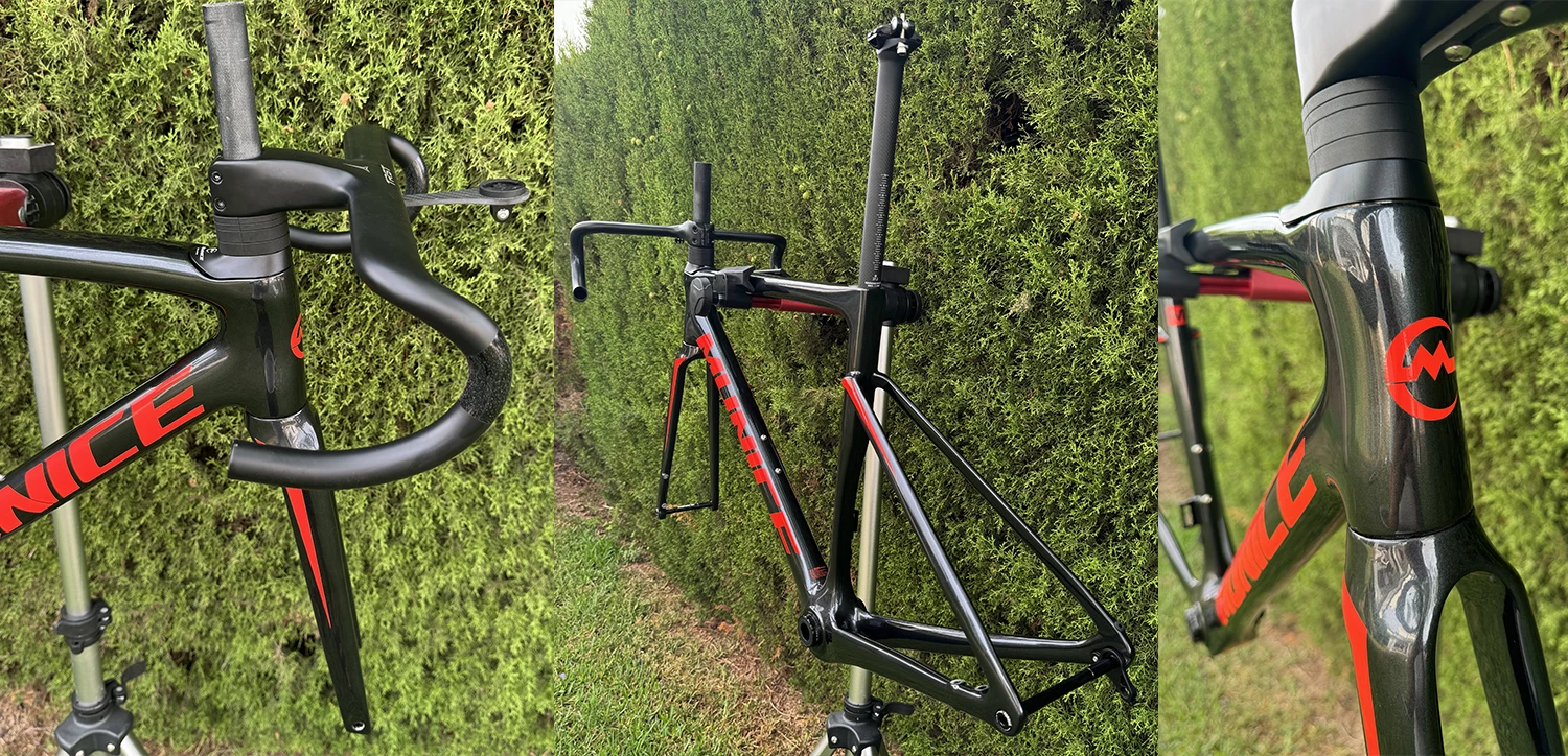 Munice R2 Carbonfaser-Rennradrahmen Versand aus Spanien Ultraleichter Allround-Carbon-Rennradrahmen Aerodynamischer EPS-geformter Carbonrahmen Scheibenbremse Max. 700*32C AERO T47 Fahrradrahmen Vollständig interne Kabelführung Lenker DI2 Mechanisch 2 Jahre Garantie – Detail 9