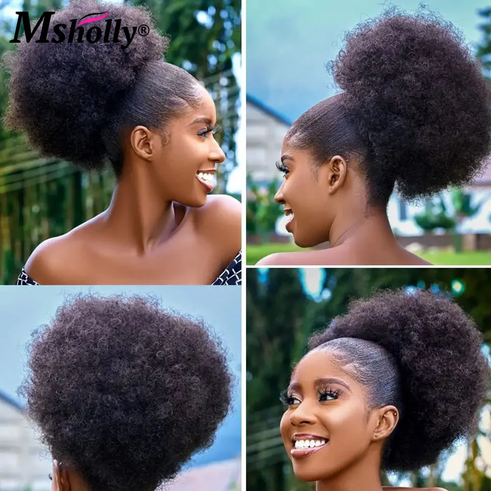 Pelucas de cabello humano rizado Afro para mujeres negras, peluca Remy brasileña de 180% de densidad con nudos blanqueados, peluca Frontal de encaje 13x4