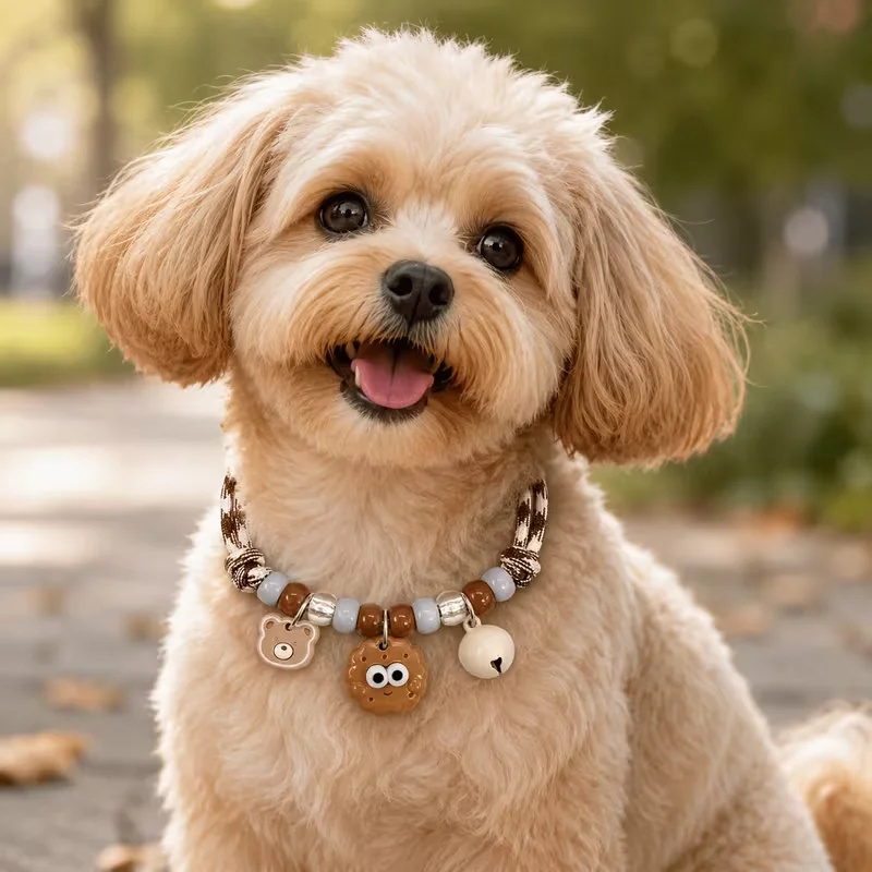 1pc collar, refreshing color-blocking fruit pendant pet necklace, adjustable anti-slip neck ring suitable for both cats and dogs