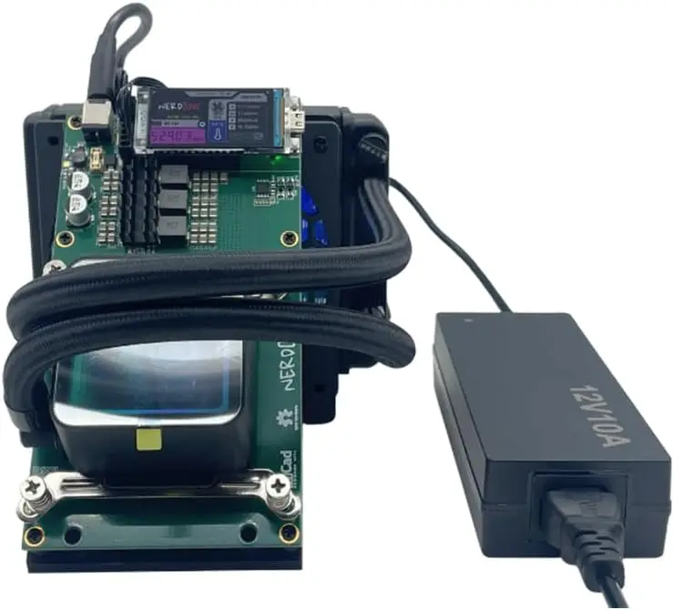 KIC nouveau Bitaxe Miner NerdQaxe ++ 4.8Th/s refroidisseur hydro liquide Bitcoin Miner avec alimentation-noir/Orange H5M0987CD2