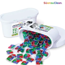 SoonsuClean 옥시풀 파워클린 퍼퓸 캡슐세제 16gx100개입 8배 초고농축 8배 실내건조 효소세제 과탄산소다 중성세제 표백 얼룩제거 세탁
