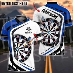 Custom Name Darts Player Sports Beer Game Retro 3DPrint Summer Casual Harajuku Polo Shirts Jersey Streetwear Short Sleeves XN6