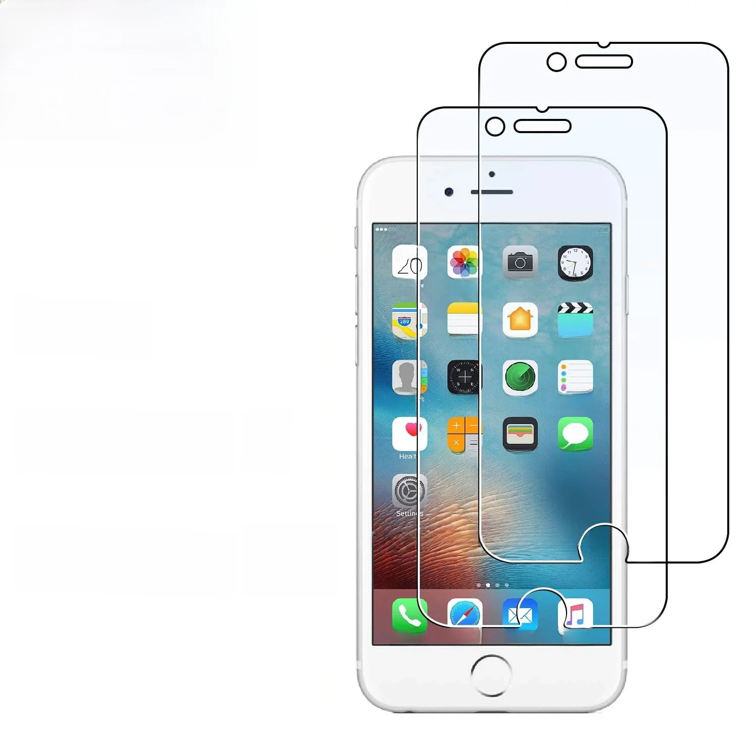 2/3/4 pièces verre trempé HD pour iPhone 6/6S Film de protection d'écran en verre